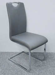 Grey Milan Dining Chair Set of 2 front view modern dining chairs UK Solid Furniture UK