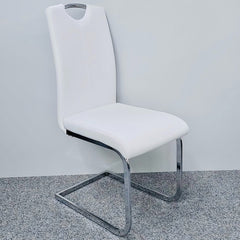 White Milan Dining Chair Set of 2 front view modern dining chairs UK Solid Furniture UK home furniture