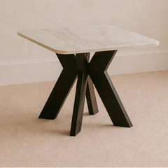 Milan Lamp Table ceramic top and modern black frame | Solid Furniture UK
