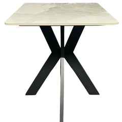 Milan Lamp Table with X-style pedestal base and black legs | Solid Furniture UK