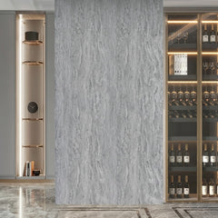 Mixed grey marble PVC wall panels 60×240cm installed in a UK living room – Solid Furniture UK