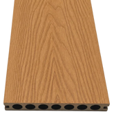 Close up view of oak composite decking boards with realistic wood grain finish from Solid Furniture UK