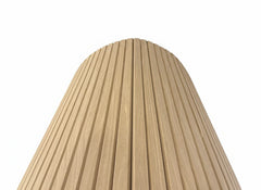Close-up of Flexible Oak Slat Wall Panel showing natural wood veneer finish and precise slat design with acoustic felt backing solid furniture UK