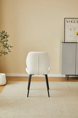 Solid Furniture UK Oliver PU leather effect dining chair set of 4 in white back view