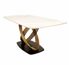 Orion Gold 1.8m dining table main view at Solid Furniture UK