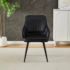 Black Palermo modern dining chairs set of 2 with elegant upholstered comfort and stylish appearance from Solid Furniture UK