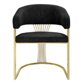 Porado Black and Gold Dining Chair with premium Leathaire upholstery and durable stainless steel frame, ideal for modern and luxury dining rooms in the UK.