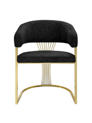 Porado Black and Gold Dining Chair with premium Leathaire upholstery and durable stainless steel frame, ideal for modern and luxury dining rooms in the UK.