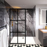 Premium large black and grey PVC shower panel 1000mm x 2400mm gloss finish bathroom wall panel grout free solid furniture UK