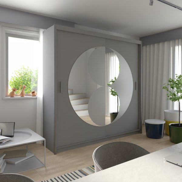 Rio Grey wardrobe with shelves and hanging rails for organized bedroom storage solid furniture UK