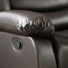 Side view of Roma brown leather recliner sofa highlighting reclining function SOLID FURNITURE UK