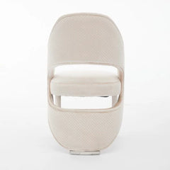 Santorini Dining Chair Set of 2 Cream Silver back view by Solid Furniture UK