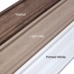 White, light oak and walnut slatted wainscoting half wall kit colors by Solid Furniture UK