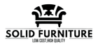 Logo for solid furniture with a black chair icon and text 'Solid Furniture, Low Cost, High Quality'.