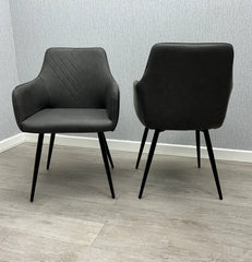 Stanford grey upholstered dining chairs modern design UK comfortable dining room seating solid furniture uk