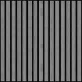 3D decorative main view of a square ash grey acoustic wall panel by Solid Furniture LTD, showing wood slats and felt backing for improved sound quality.
