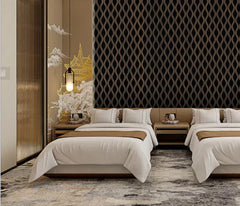 HDF walnut acoustic waved wall panel for sound absorption, 60×240 cm, Solid Furniture UK