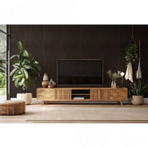 Walnut acoustic wall panels 60x240 by Solid Furniture UK full front view showing slim slatted design and rich natural wood finish