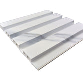 Waterproof White & Grey Slatted Wall Panels – WPC Wood Effect | Fast UK Delivery