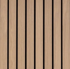 Wide Slat 3-Sided Acoustic Wall Panel in Premium Oak, DIY Wall Panel Solid Furniture UK