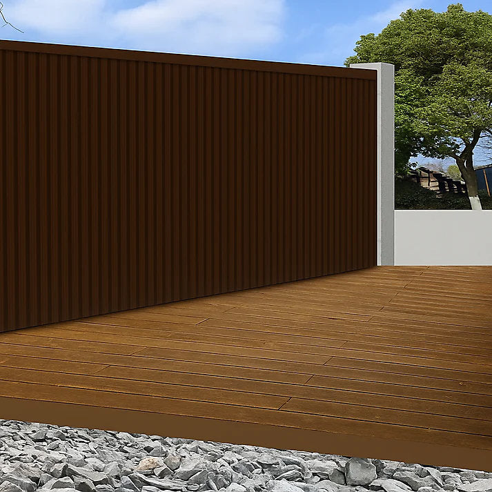 180cm/290cm outdoor WPC exterior cladding installed in a patio area around the main gate by Solid Furniture UK