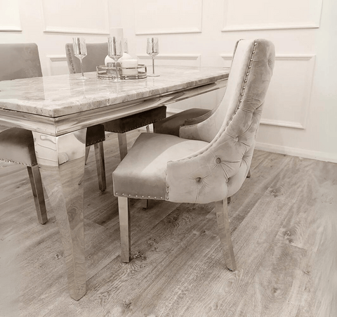 Grey Louis Table with Light Grey Kensington Chairs