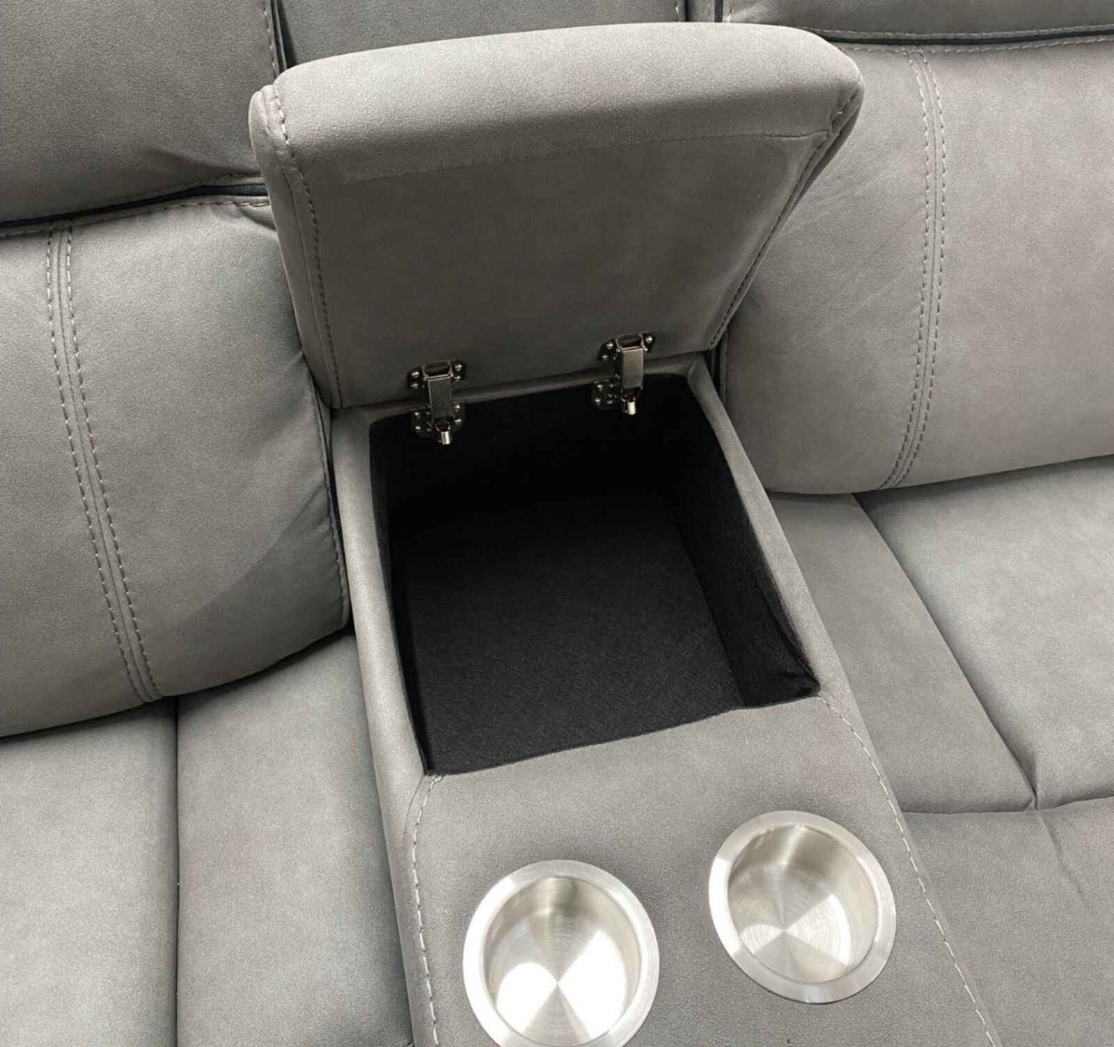 3+2 Grey Suede Leather Recliner Sofa Set - SOLID FURNITURE LTD