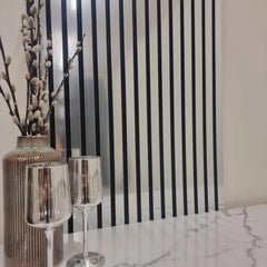 Acoustic Slatted Wall Panel – Chrome Metallic | Stylish, Durable & Soundproof |Solid Furniture UK