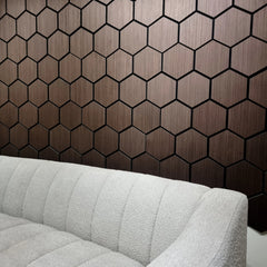 Acoustic Hexagon Wall Panels - Walnut (Set of 4) | Soundproof Wood Panels | Fast UK Delivery