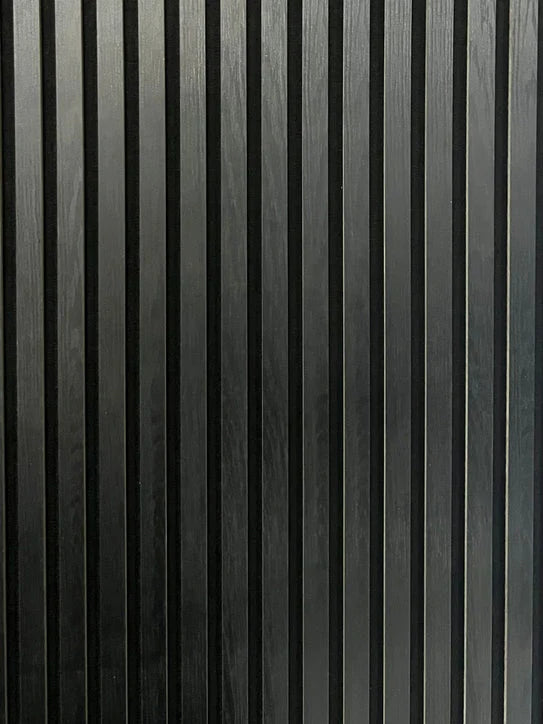 Acoustic Slatted Bendable Wall Panel - Black (60×240 cm) | Fast UK Delivery 