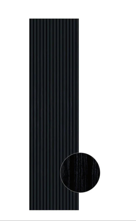 Acoustic Slatted Bendable Wall Panel - Black (60×240 cm) | Fast UK Delivery 