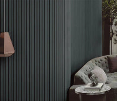 Acoustic Slatted Bendable Wall Panel - Black (60×240 cm) | Fast UK Delivery 