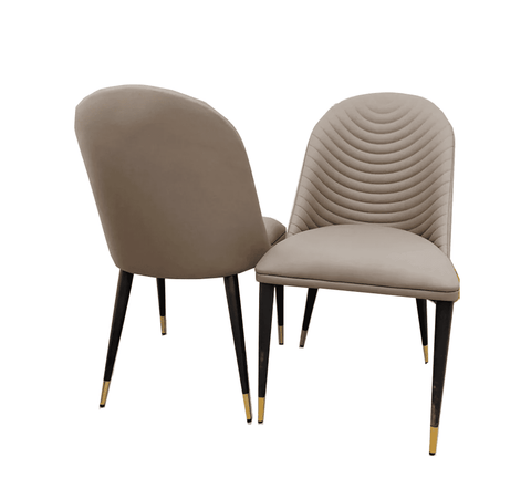 Alba Khaki Leather Dining Chair