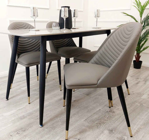 Alba Grey Leather Dining Chair