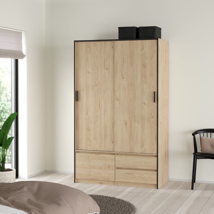 Easy-to-assemble wardrobe delivered in 3 compact, manageable boxes. solid furniture UK