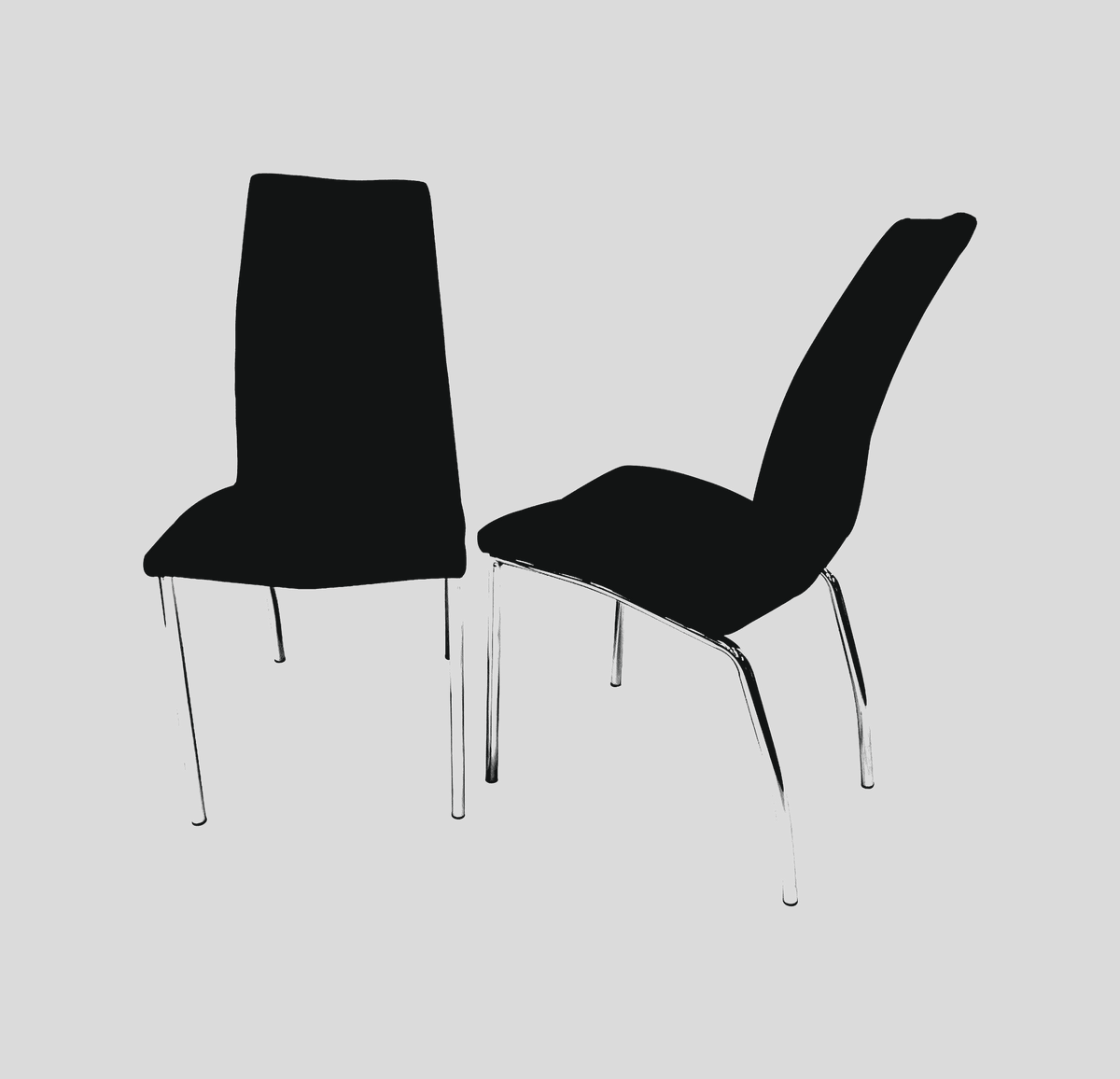 Morano Black Dining Set with 4 Black Chairs