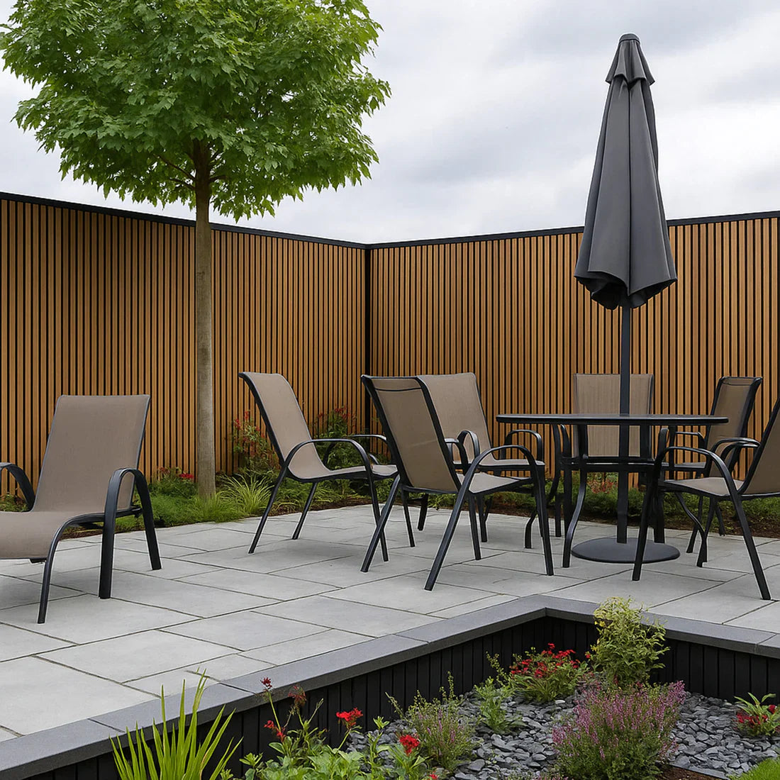 Exterior PVC Wall Panels - Light Oak 180cm or 150cm (4 Pieces)
