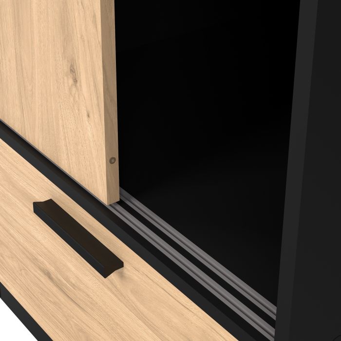 Sidings Doors Of Line Black & Oak Wardrobe 