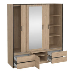 Storage View of Line Oak 3 Sliding Doors Wardrobe
