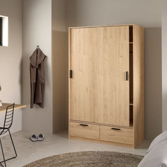 Line Oak Wardrobe with 2 Sliding Doors