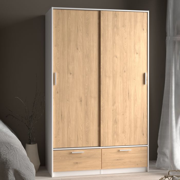Line Wardrobe with 2 Doors 2 Drawers 