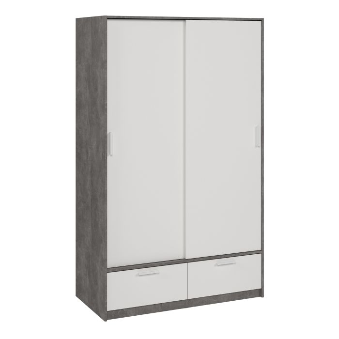 Modern oak wardrobe with sliding doors fits perfectly in small bedrooms. Solid Furniture UK