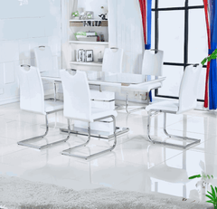 Milan White High Gloss Extendable Dining Set