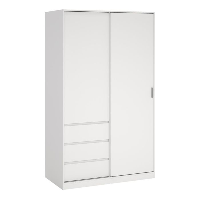 Naia White 2 Doors Wardrobe solid furniture UK