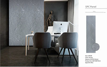 PVC Wall Panels – Light Grey Marble 60x240cm | Waterproof & Easy Install