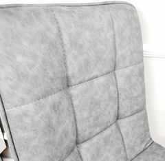 Pair of Tara Dark Grey Faux Leather Dining Chair Solid Furniture UK