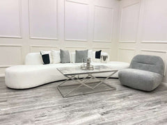 Solid Furniture LTD UK Fabric Miami Curved Cinema Boucle Sofa