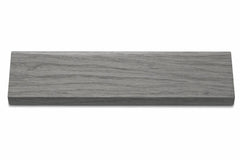 Side View: Grey acoustic blocks wall panel end trim displayed from the side to show profile shape and precise fit for installation. solid furniture UK