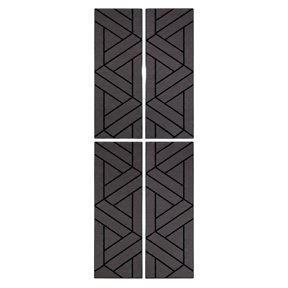 Close-up view of 120cm x 30cm Black Oak acoustic self adhesive lattice wall panels from Solid Furniture UK highlighting deep wood texture and modern finish