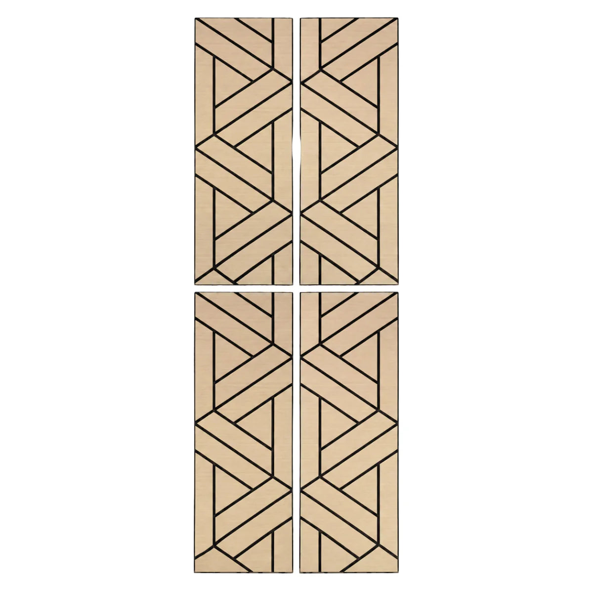 Close-up detail of Premium Oak acoustic self adhesive lattice wall panels pack of 4 from Solid Furniture UK showing natural wood grain and premium finish texture